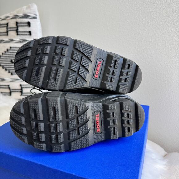 Sorel Youth Winter Boots Black Red Sz 3 Heavy Liners Boys Snow - Picture 5 of 8